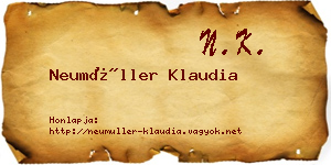 Neumüller Klaudia névjegykártya