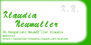 klaudia neumuller business card